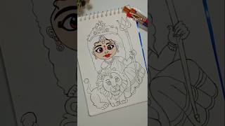 Cute Durga maa colouring process #shorts #viral #art #colour #shortfeed