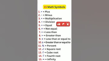 15 Math Symbols|Mathematics Symbol in English #maths #learning