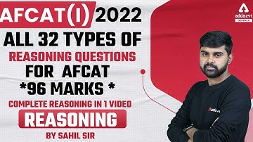 AFCAT 1 2022 | AFCAT Reasoning | All 32 Types Of Reasoning Questions