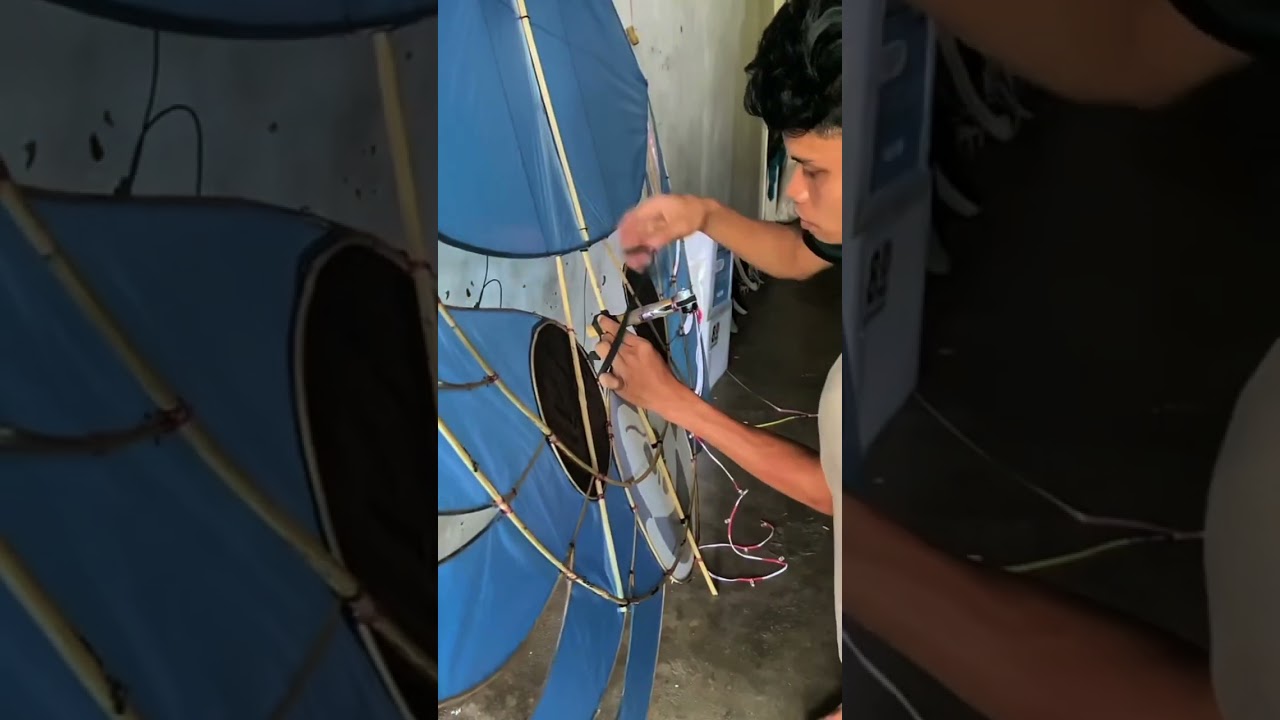 Coba tes bikin lampu pada layangan ram raman mickey mouse 