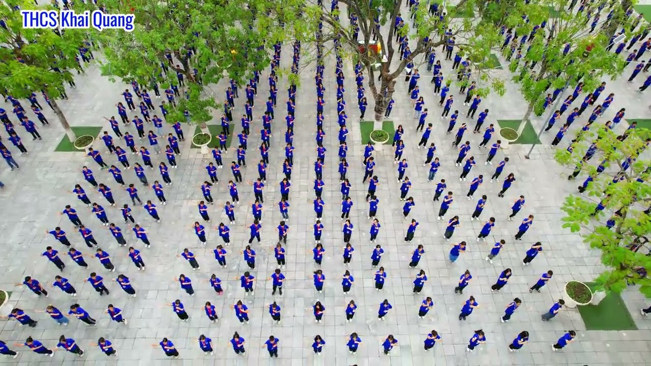 Flycam Đồng diễn Mashup KHI NÀO MÌNH LỚN-TIẾN BƯỚC DƯỚI CỜ ĐOÀN | Trường THCS Khai Quang-Vĩnh Phúc