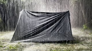 🎧 Listening for 3 Minutes \& Fall into Deep Sleep | Real Heavy Rain On Tent \& Thunder Sounds At Night
