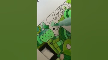 Drawing, but only using the color green!👀 (satisfying art) #shorts ￼