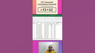 OT Amount Calculation in Excel  Multiply Hours × Rate with F2*G2 Formula