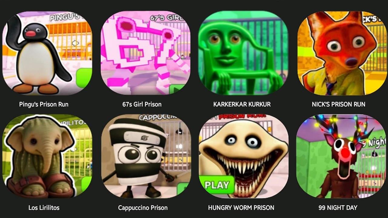 99 NIGHT IN FOREST,JOB JOB SAHUAR,67'S PRISON RUN,RAKRAH MAT MAT,TRALALERO OBBY,STITCH PRISON RUN...