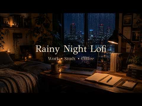 Your Cozy Rainy Apartment Tonight 🌙 Lofi Guitar for Studying, Reading & Sleep