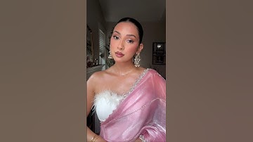 Soft Glam In Pink Saree🩷 #desi#makeuptutorial#saree#softglam#pink#grwm#pinksaree#shorts#makeup#fyp