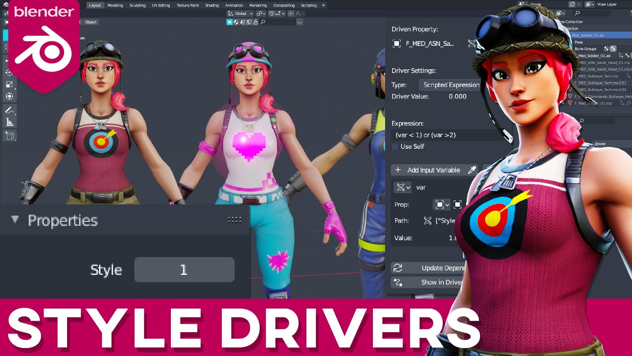 How to make Fortnite Style Switch Drivers in Blender