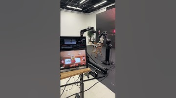 Robots swinging around cameras really fast! #filmmaking #behindthescene #cinebot #fyp #motioncontrol