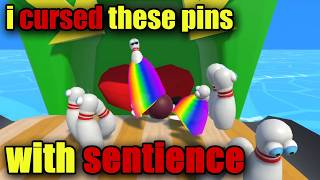 I made a bowling game where the pins are alive