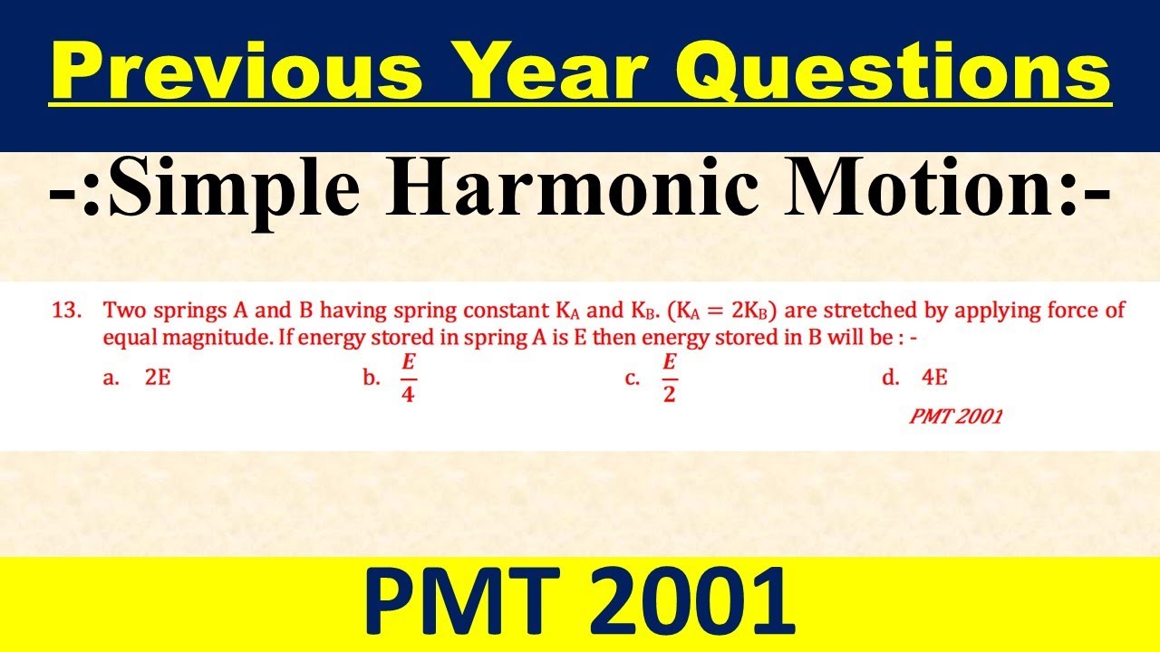Two springs A and B having spring constant KA and KB. (KA = 2KB) are stretched by applying force of