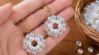 How to Make Luxury Pearl Beaded Earrings Elegant DIY Design
