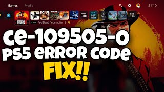 How To Fix PS5 Error Code CE-109505-0 | PS5 Error Code