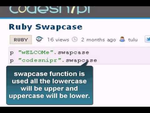 Ruby Tutorial: Ruby Swapcase