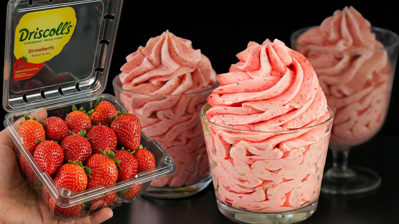Italian Family Trick! no SUGAR! The most amazing Strawberry Dessert in 5 minutes! Strawberry mousse