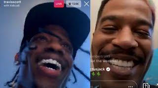 TRAVIS SCOTT \& KID CUDI PLAY 2 NEW SONGS ON IG LIVE