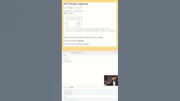 Leetcode - Triangle Judgement.     #leetcode #shorts #leetcodesql #sqlforbeginners