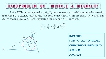 HARD PROBLEM   ON     INCIRCLE   &   INEQUALITY |SOLUTION OF TRIANGLE | JEE ADVANCED | KVPY | INMO