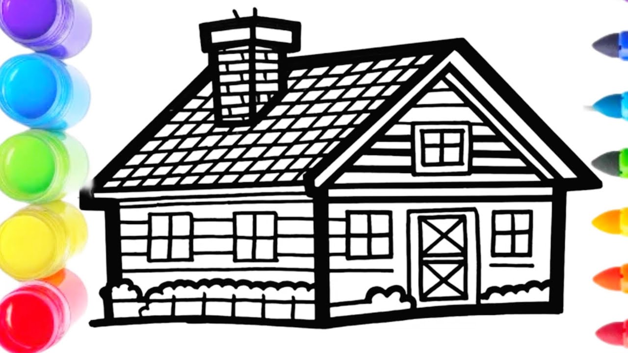 Как шаг за шагом нарисовать 3D-дом | Урок рисования 3D-дома | 3D-рисунок 🏠