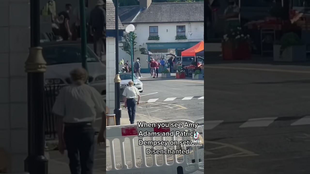 Patrick Dempsey and Adam Adams on set of Disenchanted - Disney