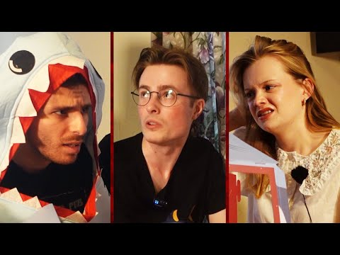 All three presenters try to build a head