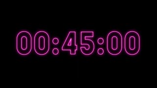 Violet neon timer 45 minutes (stopwatch)