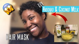 DIY Avocado Coconut Milk Hair Mask For Hair Growth Damaged Natural Hair TWA