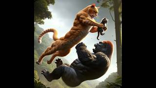 Super Meow Fight Gorilla In Forest