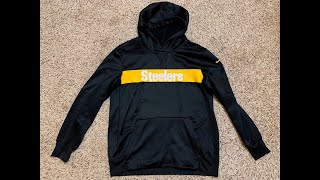 Nike NFL Onfield Apparel Youth Pittsburgh Steelers Sideline Team Performance Hoodie Size XL