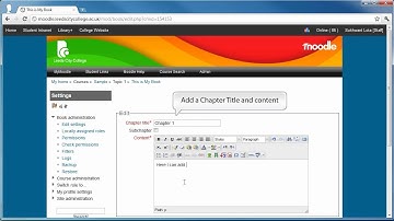 Creating a Book within Moodle