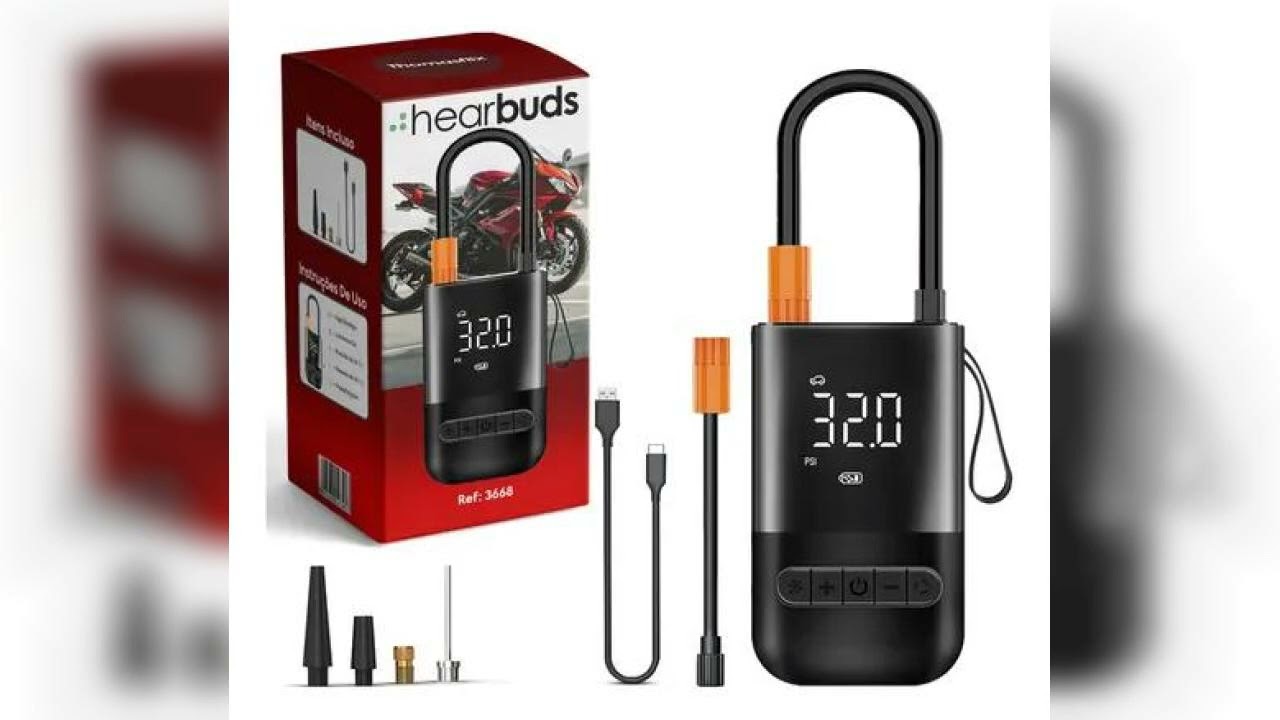 Review: Compressor de Ar Portátil Hearbuds 150 Psi Digital USB-C Preto