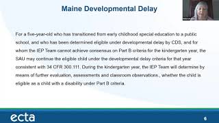 CDS ECTA Training #2 Developmental Delay Net Worth