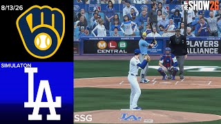 Dodgers vs. Brewers Simulaton | 8/13/26 | MLB The Show 26 PS5 Gameplay 