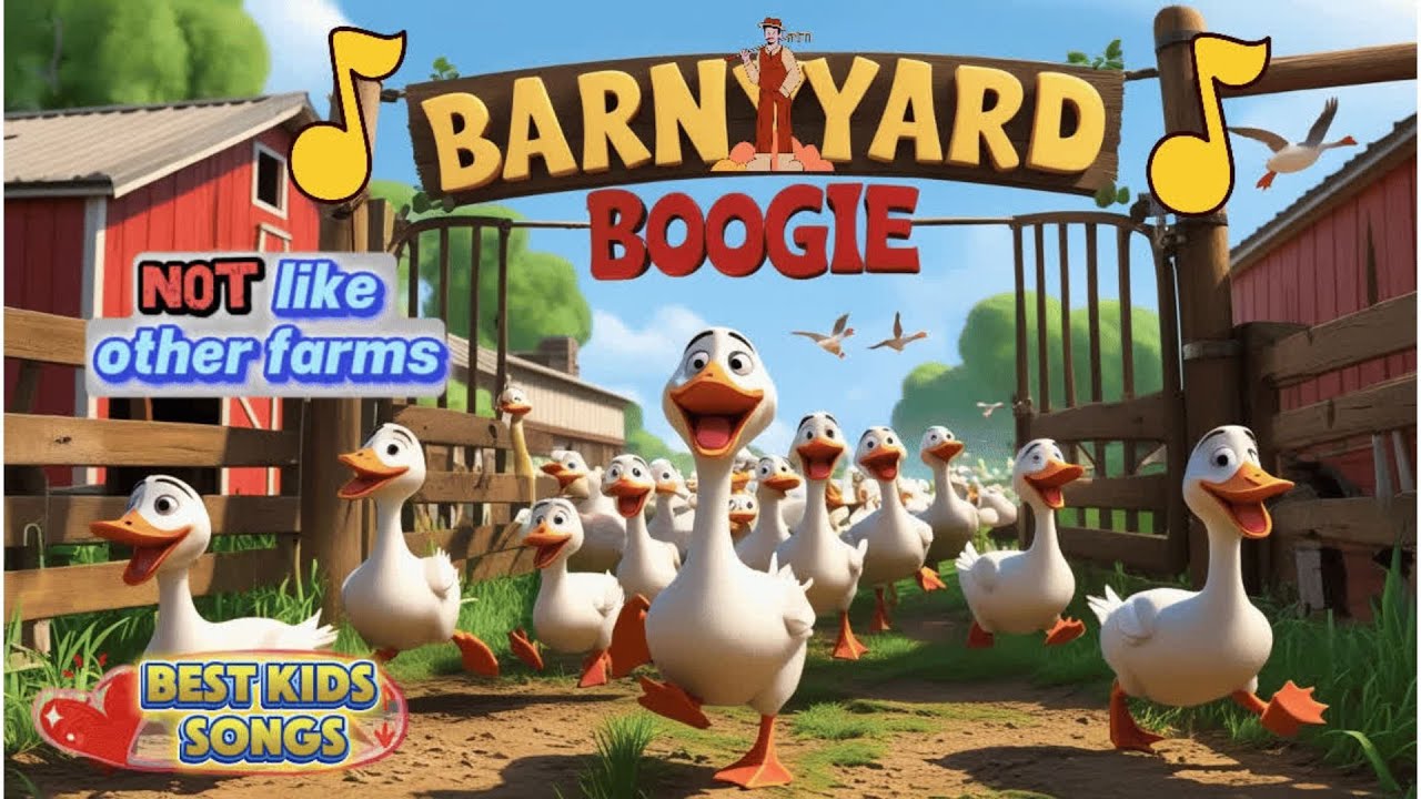 Barnyard Boogie w lyrics 🎵 | Fun animated kids song 