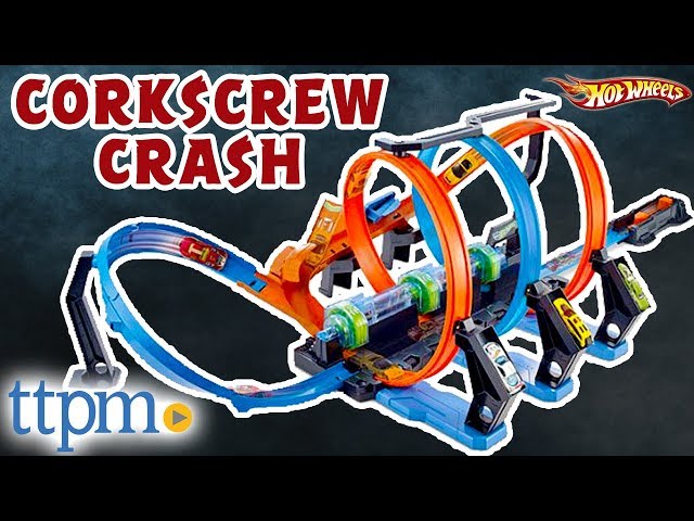 Hot Wheels Corkscrew Crash Track Set 3 Loops Car Launch Playset Kids Toy  Gift