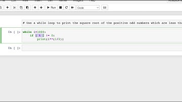 Using a while loop to print the square root of the positive odd numbers which are less than 1000