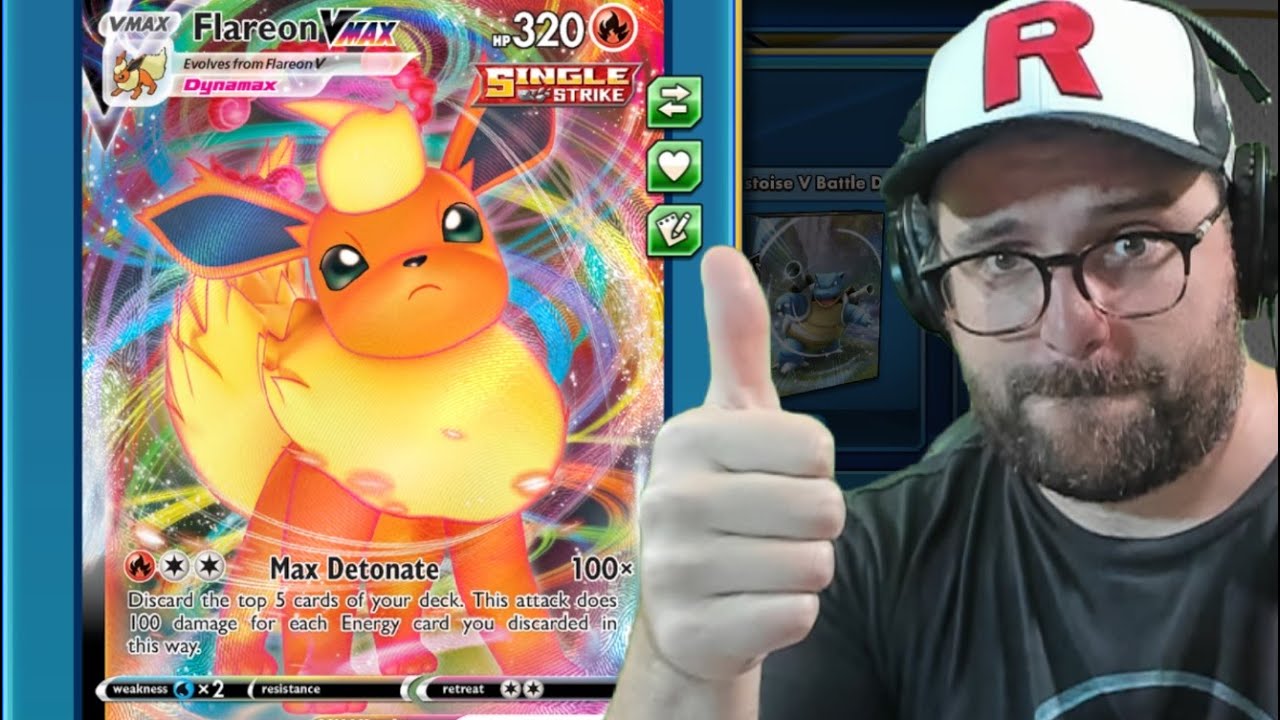 My New Flareon VMAX Deck & PTCGO Gameplay