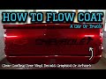 How To Flow Coat And Clear Over Vinyl Decals, Graphics, Artwork CANDY APPLE RED CHEVY OBS SILVERADO