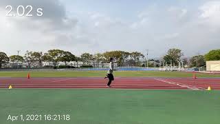 Sprint TimerのFlying Sprint（加速走）機能を使った計測の様子