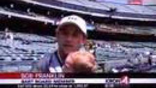 Father and Baby throw out first pitch