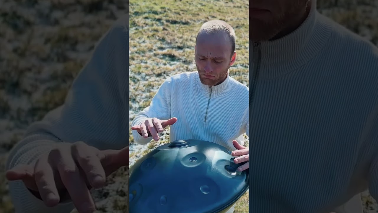 Handpan meditation on a frozen meadow #shorts