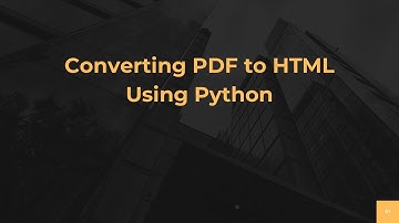 Converting PDF to HTML Using Python