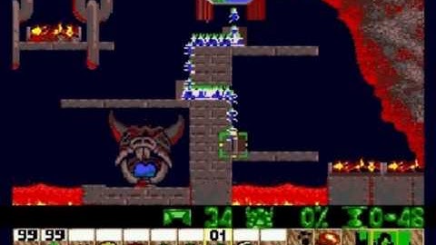 Lemmings Genesis/Mega Drive Walkthrough: Mayhem Level 24