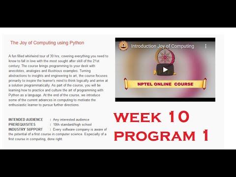 NPTEL The Joy of Computing using Python Week 10 Programming Assignment 1: Digits
