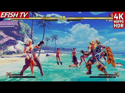 Laura vs R. Mika (Hardest AI) - Street Fighter V