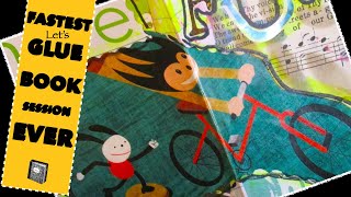 ✂️FASTEST✂️ Let's GLue BoOK Session Ever! Mini Composition Notebook #shorts #gluebook #gluebooks📕