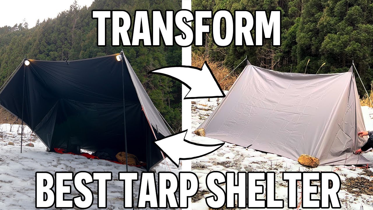 How to : Best Tarp Shelter Setup,can be Enclosed, Suitable for
