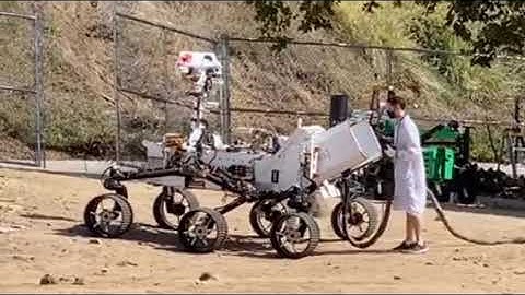 Testing the engineering model of the Perseverance rover at NASA JPL