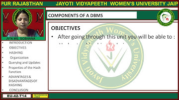 Jayoti Vidyapeeth - Faculty of Engineering and Technology - Components of DBMS