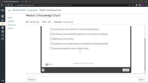 MODULE 3 | KNOWLEDGE CHECK | AWS Academy Cloud Architecting